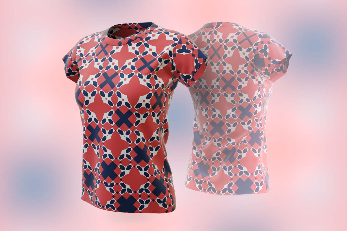 Women's t-shirt in 3D preview